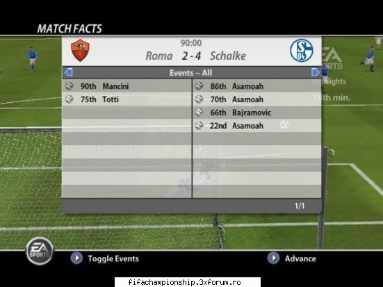 Etapa XVII - Roma - Shalke04 2-4:x=( - Seria A
