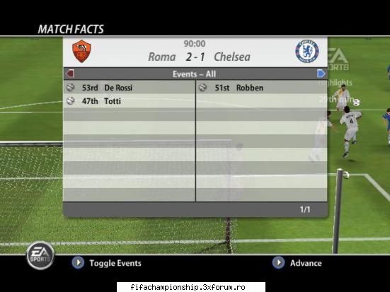 Etapa XVIII - Chelsea - Roma 1-2 - Seria A