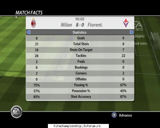 Etapa XVIII - AcMilan 8-0 Fiorentina - Seria A