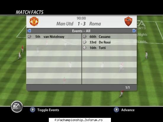 Etapa XXXII - Manchester - Roma - Seria A