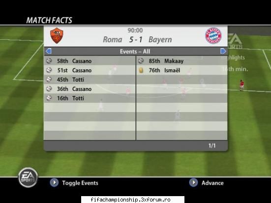 Etapa XXXIII - A.S.Roma - Bayern M. 5-1 - Seria A