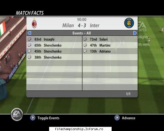 Etapa XXXIV - AcMilan 4-3 InterM - Seria A